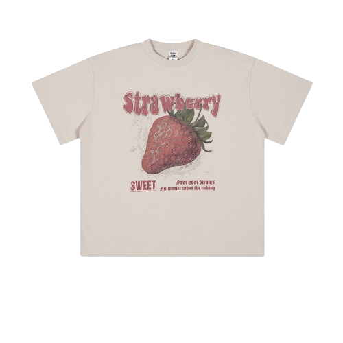 BE THRIVED -  Strawberry print short sleeve t-shirt