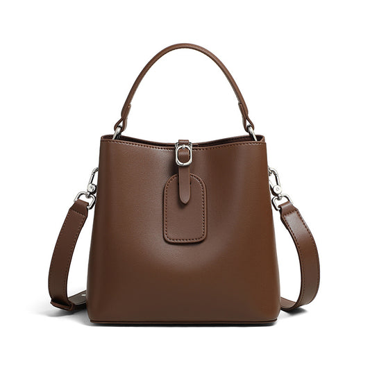 Large Capacity Bucket Bag Crossbody Genuine Leather Bag